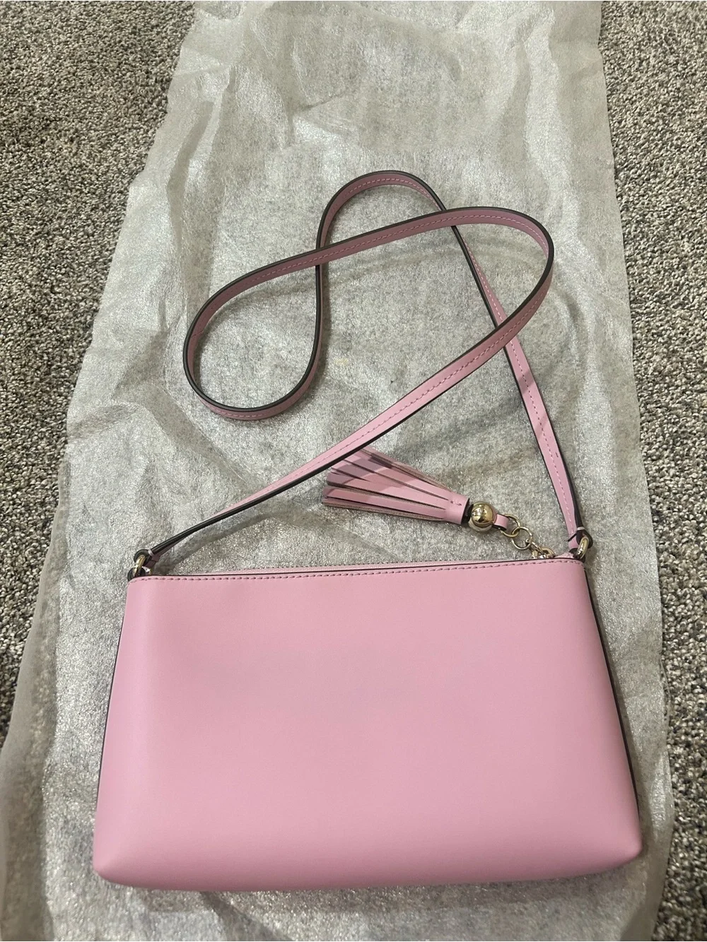 Kate Spade Ivy Street Amy Leather Crossbody Pink Tassel Purse